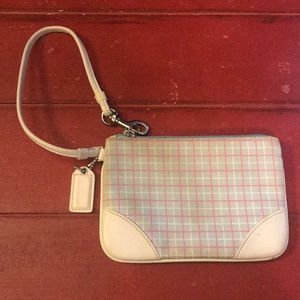 Authentic Coach wristlet blue pink purse